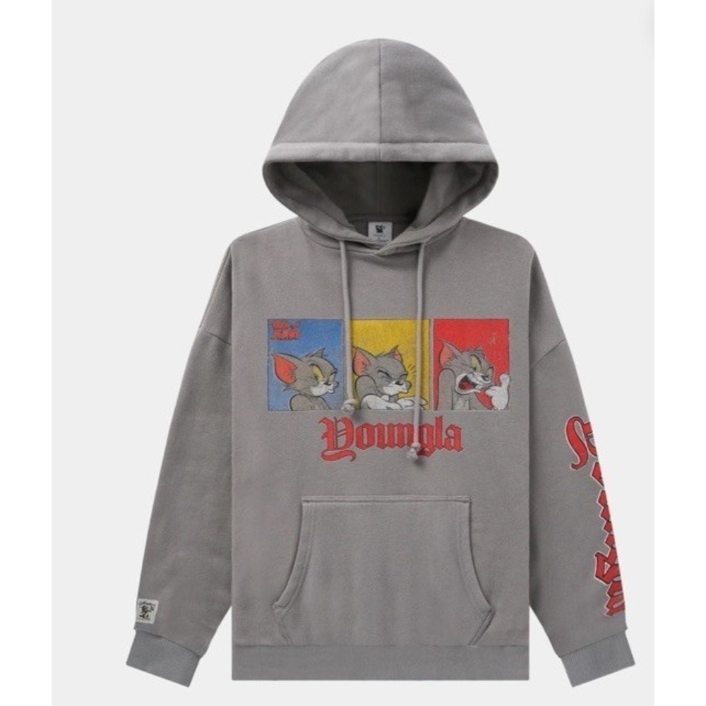 YoungLA #W528 Tom & Jerry Pullover Oversized Hoodie Gray Medium SOLD‎ OUT New